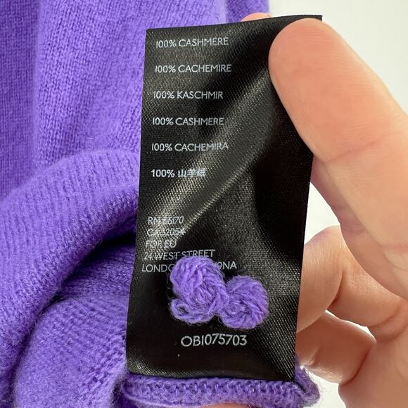 by Anthropologie The 100% Cashmere‎ Collection Purple Sweater Ribbed Size Medium - Picture 10 of 10